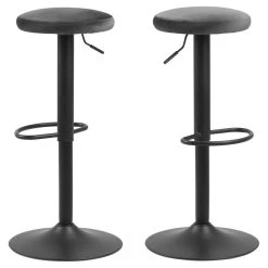TOILINUX Lot De 2 Tabourets De Bar Finch Avec Repose Pieds Et Hauteur Réglable...