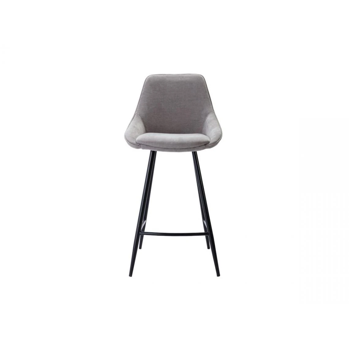 Vente-unique Lot De 2 Tabourets De Bar MASURIE - Tissu - Gris 3 Vente-unique Lot De 2 Tabourets De Bar MASURIE - Tissu - Gris – Image 3