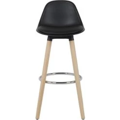 CSTORE Lot De 2 Tabourets De Bar - Noir - Pied Metal Peinture Bois - L 39 X P...