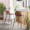 MACABANE Lot De 2 Tabourets De Bar TOM John Marron Hauteur D'Assise 80Cm