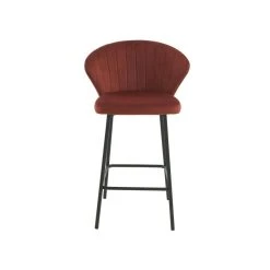 Vente-unique Lot De 2 Tabourets - Velours Et Métal - Terracotta - CRUSTI -Magasin Joss & Main lot de 2 tabourets velours et metal terracotta crusti 13839538 38366162 1140x1140