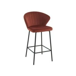 Vente-unique Lot De 2 Tabourets - Velours Et Métal - Terracotta - CRUSTI -Magasin Joss & Main lot de 2 tabourets velours et metal terracotta crusti 13839538 38366164 1140x1140