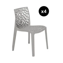 3S. X Home Lot De 4 Chaises Design Grise GRUYER