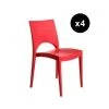 3S. X Home Lot De 4 Chaises Design Rouge Venise