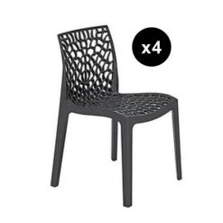 3S. X Home Lot De 4 Chaises Fumee Transparent GRUYER