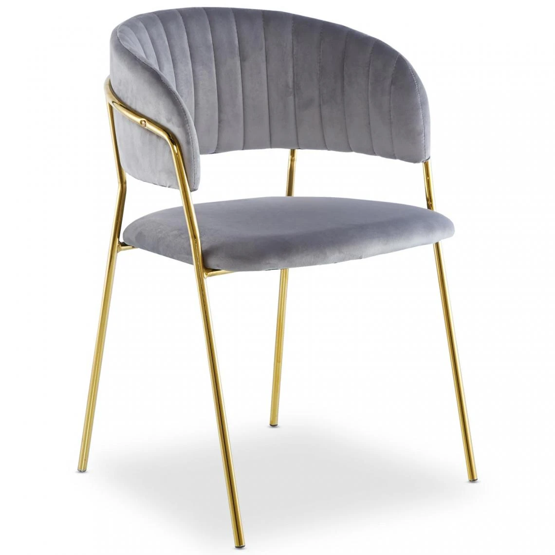 3S. X Home Lot De 4 Chaises TABATA Velours Argent 3 3S. X Home Lot De 4 Chaises TABATA Velours Argent – Image 3