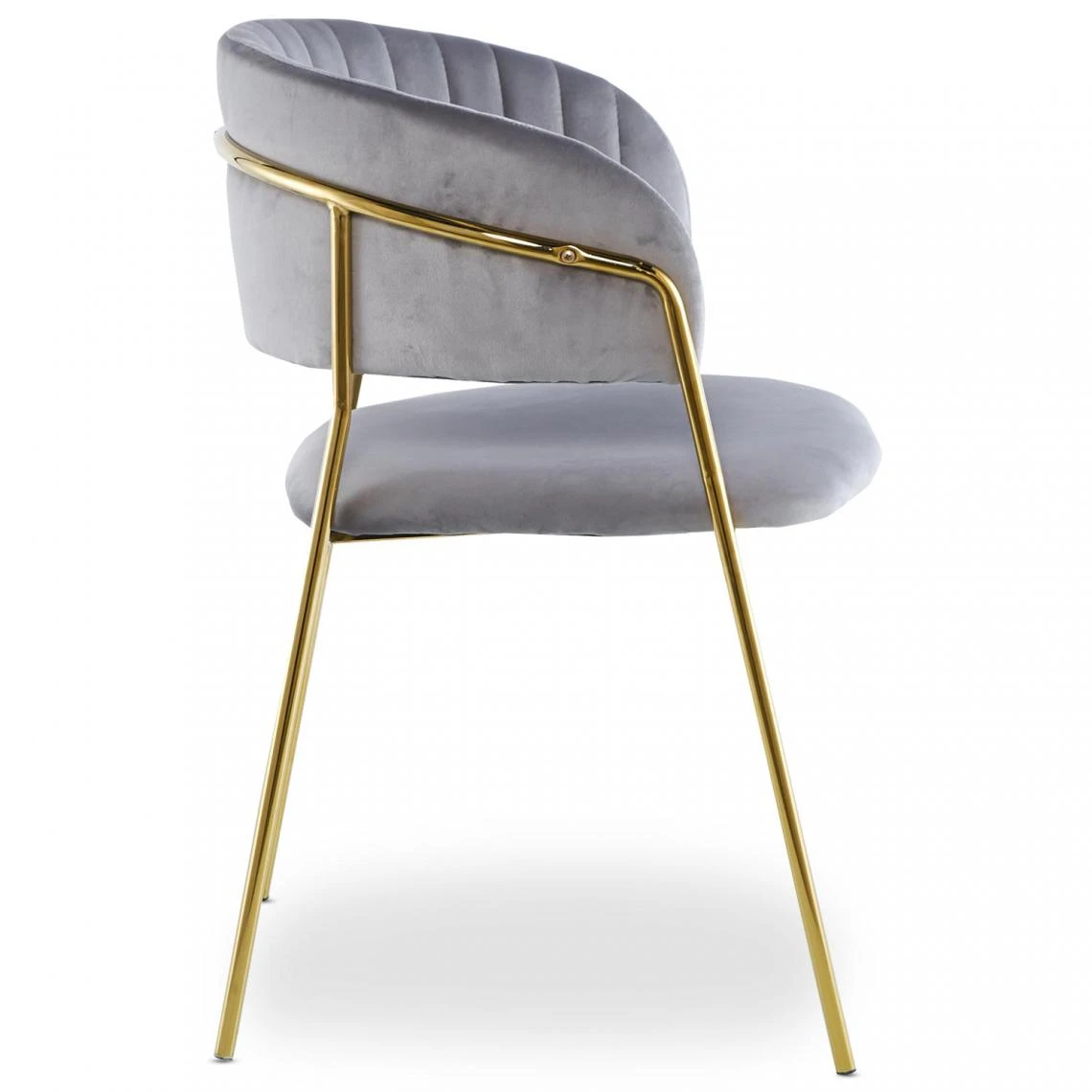 3S. X Home Lot De 4 Chaises TABATA Velours Argent 5 3S. X Home Lot De 4 Chaises TABATA Velours Argent – Image 5