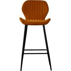 Ac-Deco Lot De 4 Tabourets De Bar En Velours - L 51 X L 41 X H 102 Cm - Doré -Magasin Joss & Main lot de 4 tabourets de bar en velours l 51 x l 41 x h 102 cm dore 12149590 32271288 1140x1140