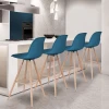 Idmarket Lot De 4 Tabourets De Bar SARA Bleu Canard