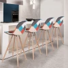 Idmarket Lot De 4 Tabourets De Bar SARA Motifs Patchworks Multi-couleurs