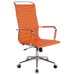 Icaverne Magnifique Chaise De Bureau Lilongwe En Simili Cuir Couleur Orange