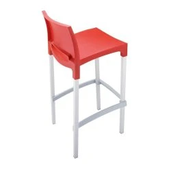 Alterego Tabouret De Bar 'MATY' Rouge Empilable Extérieur Et Intérieur -Magasin Joss & Main maty red 03