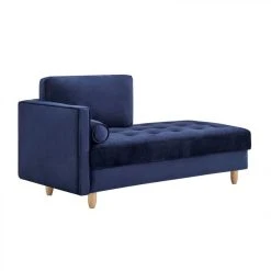 BUT Méridienne BOUDOIR Tissu Velours Bleu Foncé