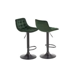 Carellia MIRADOR Lot De 2 Tabourets De Bar En Tissu - Vert Foncé