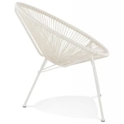 Alterego Fauteuil Lounge 'TIKI' Rond Blanc Intérieur / Extérieur -Magasin Joss & Main name 7927601 20048211 1200x1200