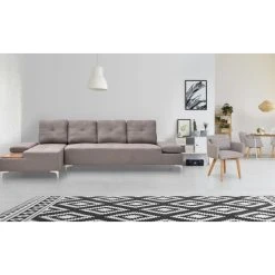MENZZO Chaise / Fauteuil Scandinave Gybson Tissu Beige -Magasin Joss & Main nime tissu marron gybson beige 1 1