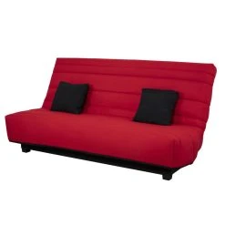 Relaxima Banquette Clic-Clac 130 ORLANDO Pearl Rouge - Matelas Dunlopillo