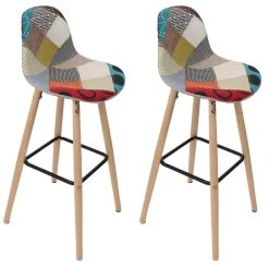 Altobuy Patchwork - Lot De 2 Tabourets De Bar Scandinaves