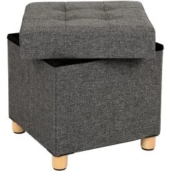 HELLOSHOP26 Pouf Coffre De Rangement Gain De Place 38 X 38 X 40 Cm Boîte Tabouret...
