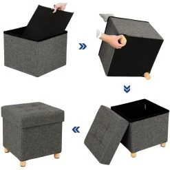 HELLOSHOP26 Pouf Coffre De Rangement Gain De Place 38 X 38 X 40 Cm Boîte Tabouret... 7 HELLOSHOP26 Pouf Coffre De Rangement Gain De Place 38 X 38 X 40 Cm Boîte Tabouret... -Magasin Joss & Main pouf coffre de rangement gain de place 38 x 38 x 40 cm boite tabouret pliable repose pieds 40 litres grise foncee 120000425 12690916 34082876 1140x1140
