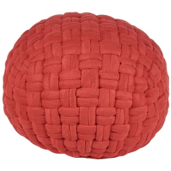 Beliani Pouf En Velours 45 X 35 Cm Rouge HOPA
