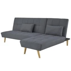 CSTORE SANDRO Canapé D'angle Clic-Clac Réversible Scandinave 3 Places - Tis... -Magasin Joss & Main sandro canape dangle clic clac reversible scandinave 3 places tissu gris fonce capitonne avec coussins l 224 x p 86 x h 136 cm 11511194 30142862 1140x1140
