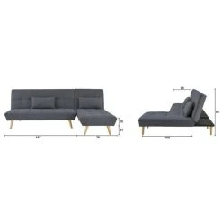 CSTORE SANDRO Canapé D'angle Clic-Clac Réversible Scandinave 3 Places - Tis... -Magasin Joss & Main sandro canape dangle clic clac reversible scandinave 3 places tissu gris fonce capitonne avec coussins l 224 x p 86 x h 136 cm 11511194 30142864 1140x1140