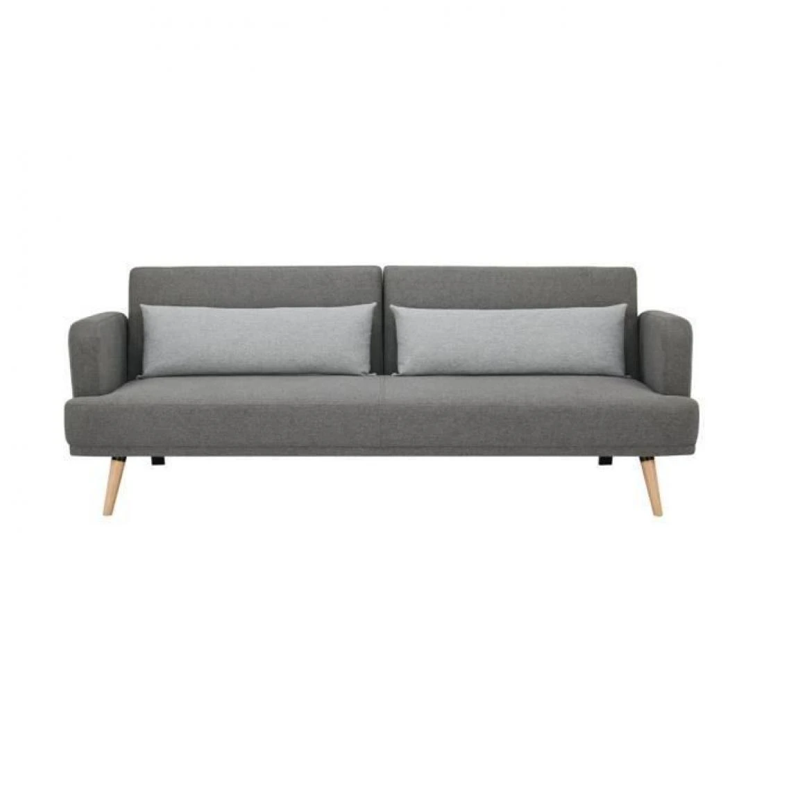 SANS MARQUE SELENA Clic Clac - Tissu Gris - Pieds Bois Naturel - L 214 X P 90 X H ... 1 SANS MARQUE SELENA Clic Clac - Tissu Gris - Pieds Bois Naturel - L 214 X P 90 X H ...