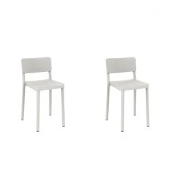 Set 2 Tabouret Bas Lisboa - RESOL - BlancFibre De Verre, Polypropylèn...