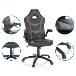 Hjh OFFICE Siège De Bureau / Fauteuil De Direction GAME SPORT B Similicuir Noir ... -Magasin Joss & Main siege de bureau fauteuil de direction game sport b simili 11746688 385088 8 1140x1140