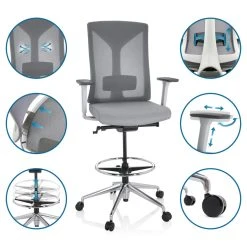 Hjh OFFICE Siège Technique / Tabouret Technique HALIFAX WORK Tissu / Tissu Maill... -Magasin Joss & Main siege technique tabouret technique halifax work tissu t 10605598 384262 2 1140x1140