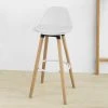 SoBuy FST70-W Tabouret De Bar Avec Repose-Pieds Et Dossier En Hêtre B...