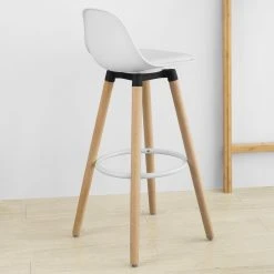 SoBuy FST70-W Tabouret De Bar Avec Repose-Pieds Et Dossier En Hêtre B... -Magasin Joss & Main sobuy fst70 w tabouret de bar avec repose pieds et dossier en hetre blanc 7555254 19063478 1200x1200