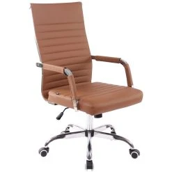 Icaverne Stylé Chaise De Bureau En Similicuir Selection Niamey Couleur Brun Cl...