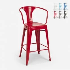 Ahd Amazing Home Design Tabouret Avec Dossier En Métal Design Industriel Pour Bar Et Cuisine ...