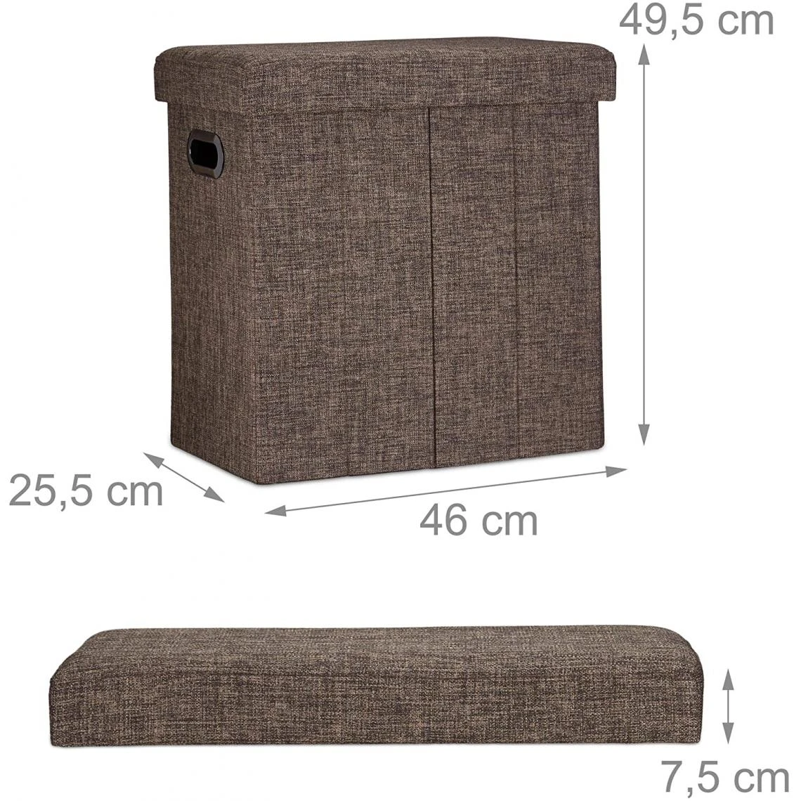 HELLOSHOP26 Tabouret Banc Banquette Pouf De Rangement Pliable Pliant 50 Litres Mar... 2 HELLOSHOP26 Tabouret Banc Banquette Pouf De Rangement Pliable Pliant 50 Litres Mar... – Image 2