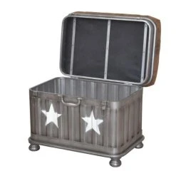 Decoshop26 Tabouret Banquette Avec Espace De Rangement En Métal Style Industriel...