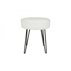 SANS MARQUE Tabouret Bouclette Blanc - Ostaria