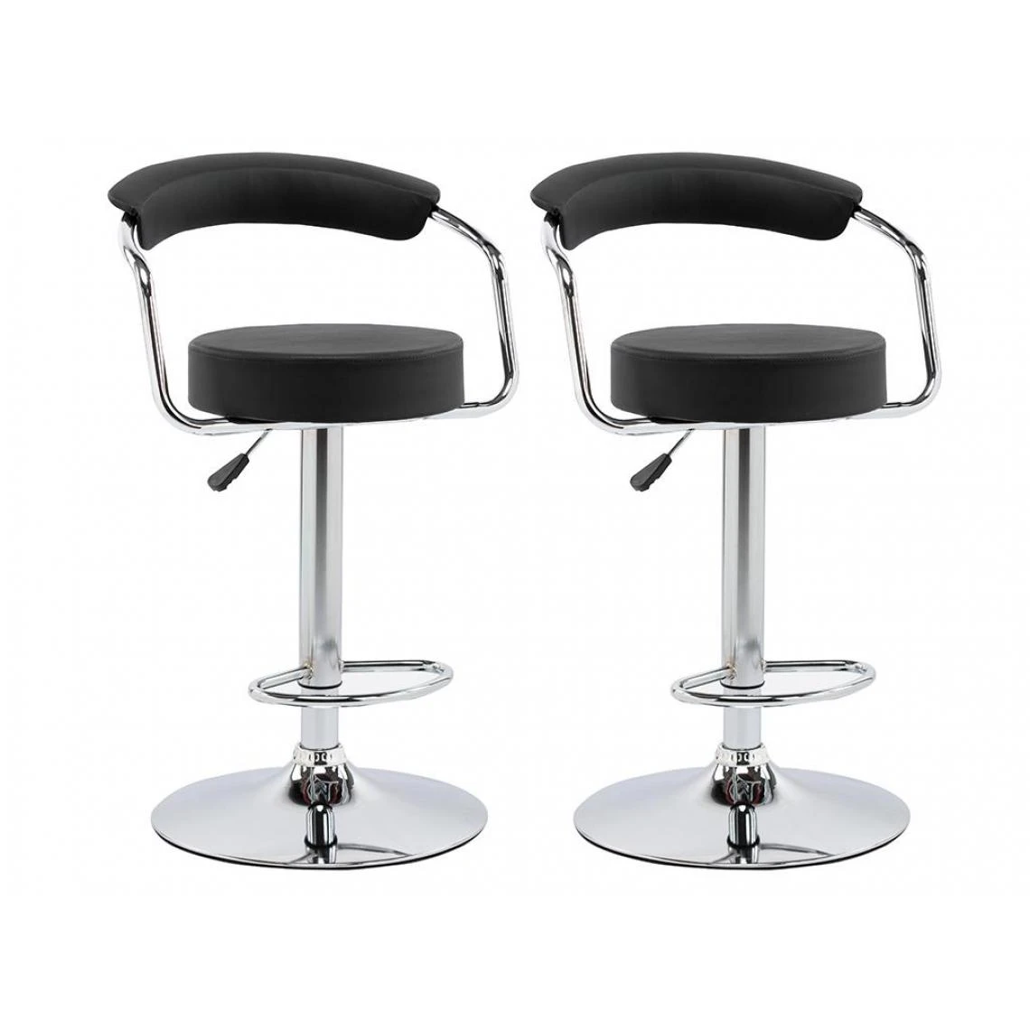 Vente-unique Lot De 2 Tabourets De Bar CANASTA II - Simili Et Acier Chromé - Noir 1 Vente-unique Lot De 2 Tabourets De Bar CANASTA II - Simili Et Acier Chromé - Noir