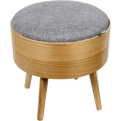 LA CHAISE LONGUE Tabouret Coffre Gris Et Beige KENNETH