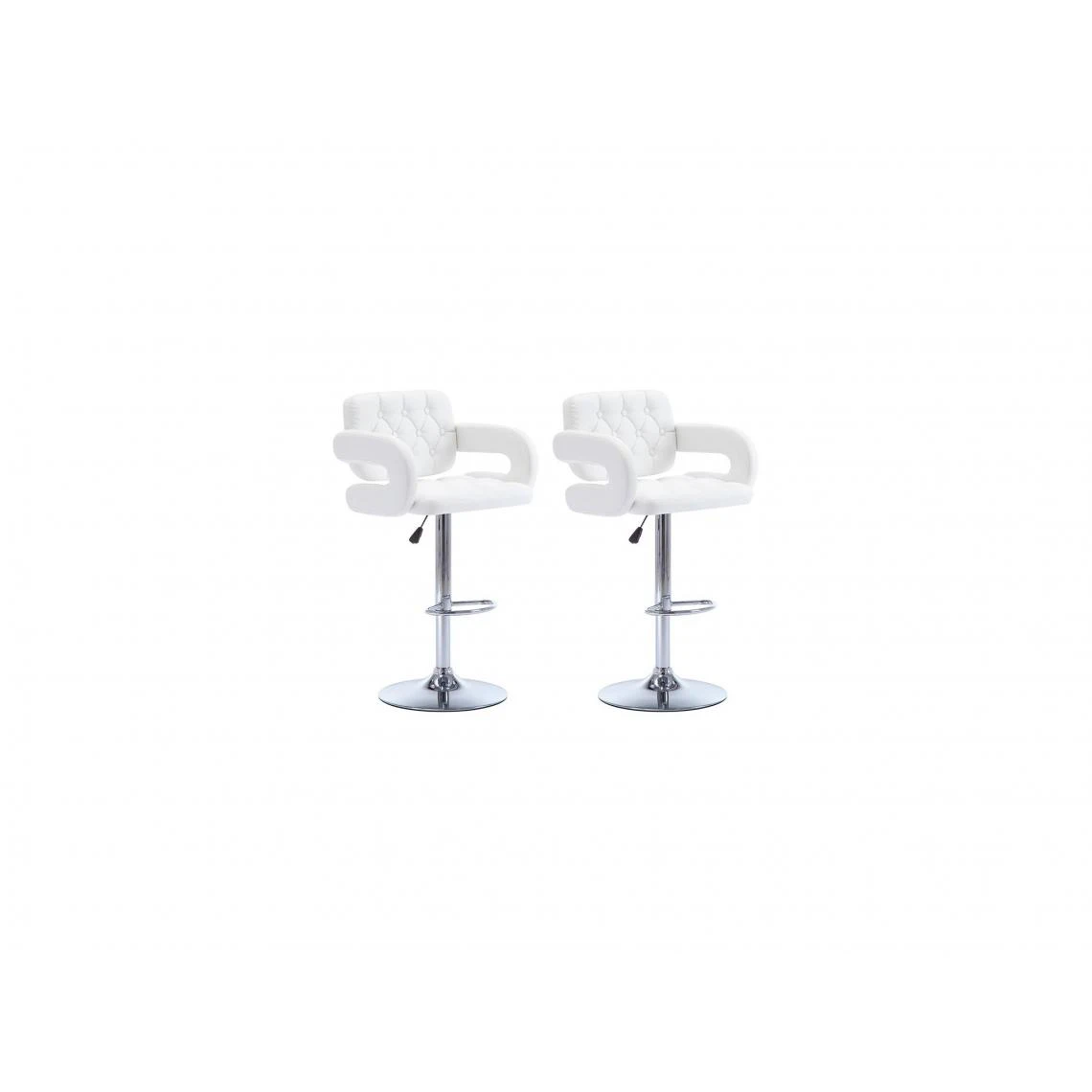 Vente-unique Lot De 2 Tabourets De Bar CONAN - Simili - Hauteur Ajustable - Blanc 1 Vente-unique Lot De 2 Tabourets De Bar CONAN - Simili - Hauteur Ajustable - Blanc