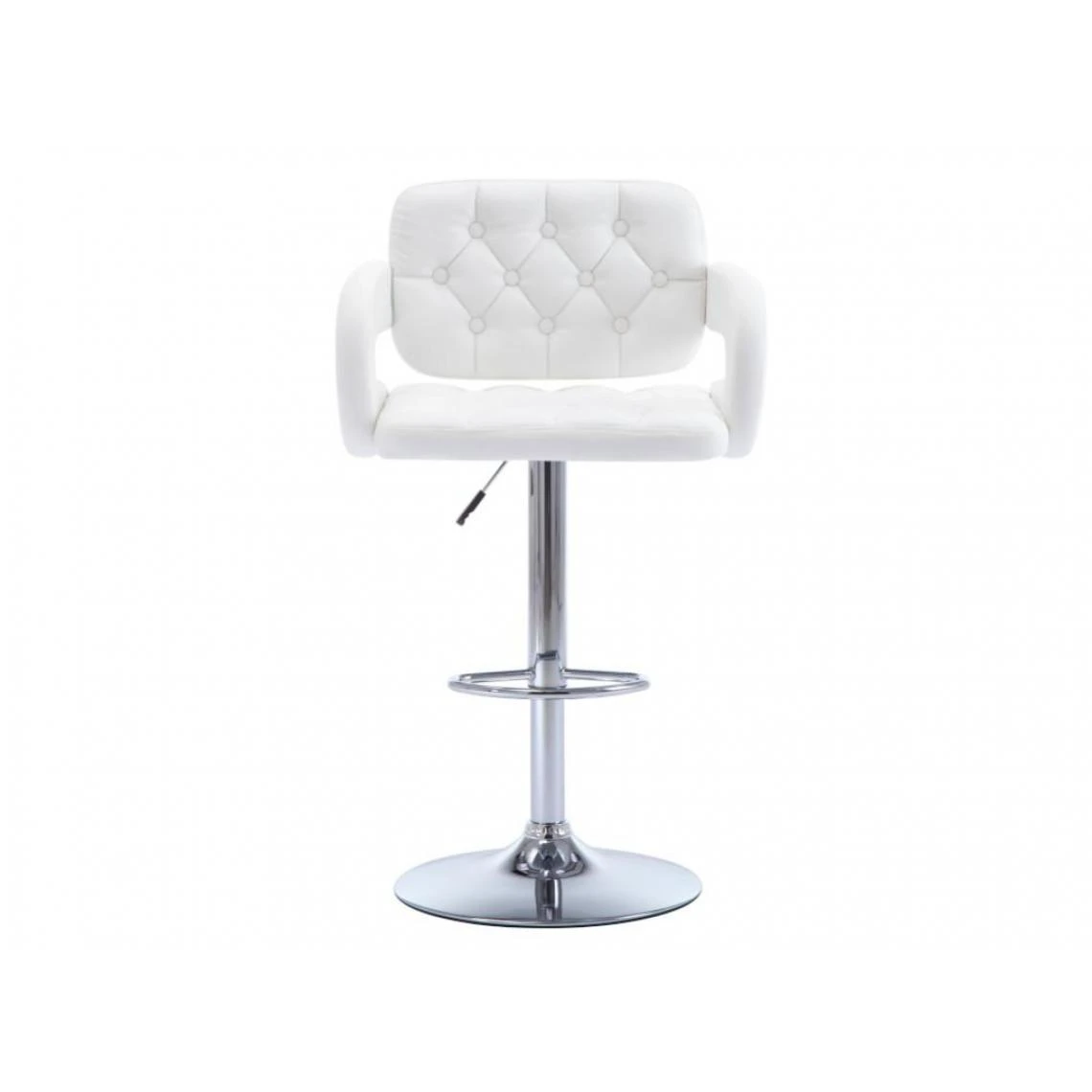 Vente-unique Lot De 2 Tabourets De Bar CONAN - Simili - Hauteur Ajustable - Blanc 4 Vente-unique Lot De 2 Tabourets De Bar CONAN - Simili - Hauteur Ajustable - Blanc – Image 4