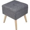HELLOSHOP26 Tabouret D'assise En Lin Avec Rangement Gris Foncé 19_0000505
