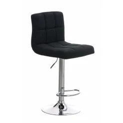 Decoshop26 Tabouret De Bar Avec Repose-pieds Design Moderne En Tissu Noir 10_0000...
