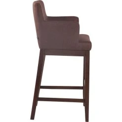 Decoshop26 Tabouret De Bar Chaise De Comptoir En Tissu Marron Pieds En Bois Fonc?... -Magasin Joss & Main tabouret de bar chaise de comptoir en tissu marron pieds en bois fonce elegant et confortable 100000561 12070362 31996020 1140x1140