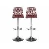 Vente-unique Lot De 2 Tabourets De Bar CLARK - Polypropylène - Rouge Bordeaux