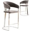 Vivenla Tabouret De Bar Design En Acier Inoxydable Argenté Et Revêtement En ...