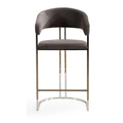Vivenla Tabouret De Bar Design En Acier Inoxydable Argenté Et Revêtement En ... -Magasin Joss & Main tabouret de bar design en acier inoxydable argente et revetement en velours gris fonce collection jevon 13456528 36814284 1140x1140