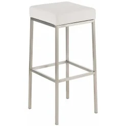 Decoshop26 Tabouret De Bar Design Moderne Assise Confortable En Similicuir Blanc ...