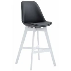 Decoshop26 Tabouret De Bar Design Scandinave Moderne En Similicuir Noir Pieds En ...